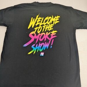 Formula D Welcome to the Smoke Show Black Tee Neon Graphics Size Large